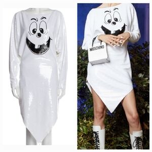 NWT MOSCHINO Ghost Face Sequin Dress